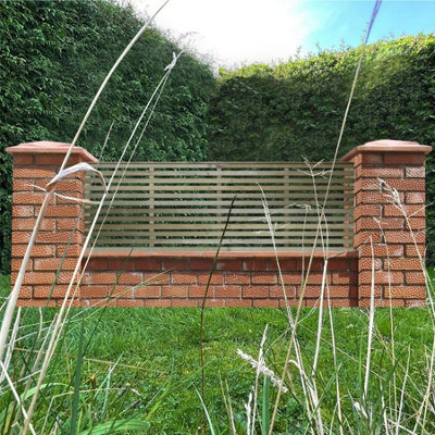 Premier Garden Supplies Vogue Horizontal Slatted (Pack of 4) Width: 6ft x Height: 2ft Flat Capped Fence Panel/Topper/Trellis - 4