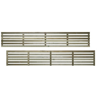 Premier Garden Supplies Vogue Horizontal Slatted (Pack of 5) Width: 6ft x Height: 1ft Flat Capped Fence Panel/Topper/Trellis