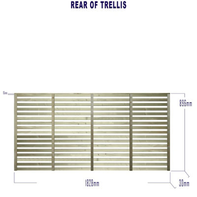 Premier Garden Supplies Vogue Horizontal Slatted (Pack of 5) Width: 6ft x Height: 3ft Flat Capped Fence Panel/Topper/Trellis - 5