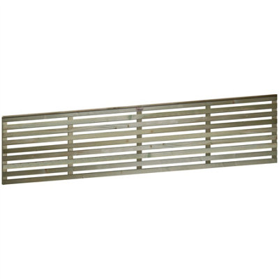 Premier Garden Supplies Vogue Horizontal Slatted (Pack of 6) Width: 6ft x Height: 1.5ft Flat Capped Fence Panel/Topper/Trellis - 3