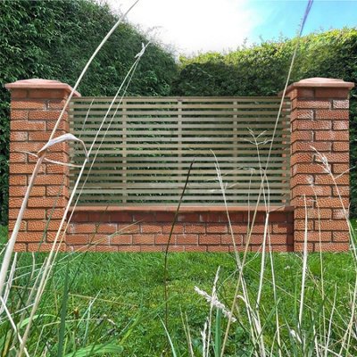 Premier Garden Supplies Vogue Horizontal Slatted (Pack of 8) Width: 6ft x Height: 3ft Flat Capped Fence Panel/Topper/Trellis - 4