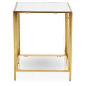 Premier Glass And Gold Frame Console Table