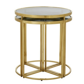 Premier Gold Luxe Mirrored Nesting Tables
