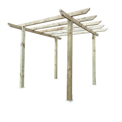 Premier Heavy Duty Wooden Pergola Kit Garden/Patio/BBQ/Hot Tub (H)2.4m x (W)2.4m x (L)2.4m Champion Design Rafters