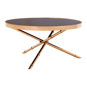 Premier Housewares 3 Leg Coffee Table, Gold, 80cm
