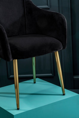 Premier Housewares Black Velvet Dining Chair