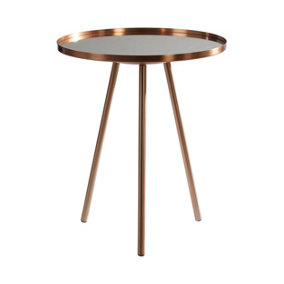 Premier Housewares Copper Finish Side Table, Gold, 39cm