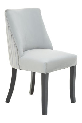 Premier Housewares Grey Velvet Dining Chair with Black Legs