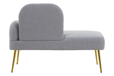 Premier Housewares Left Arm Grey Chaise Lounge