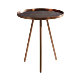 Premier Housewares Matte Copper Finish Side Table, Gold, 39cm