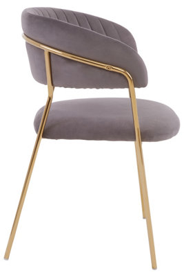 Premier Housewares Mink Channel Gold Finish Dining Chair
