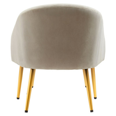 Premier Housewares Mink Velvet Chair And Footstool