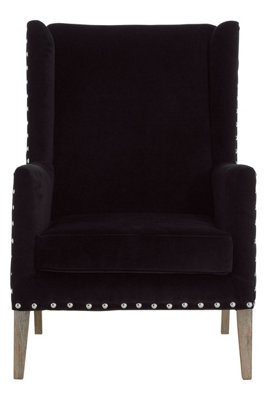 Premier Housewares Modern Farmhouse Black Armchair