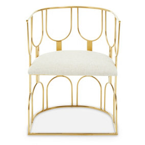 Premier Housewares Natural And Gold Finish Chair