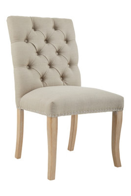 Premier Housewares Natural Linen Dining Chair