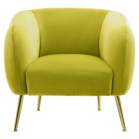 Premier Housewares Olive Velvet Armchair