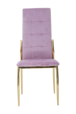 Premier Housewares Pink Velvet High Back Dining Chair