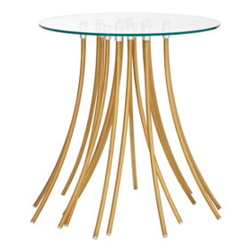 Premier Housewares Side Table, Gold, 60cm