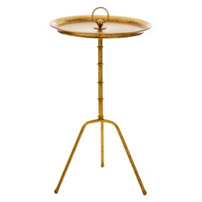 Premier Housewares Small Accent Table, Gold, 44cm