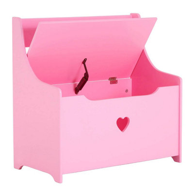 Premier Kids Kids Pink Heart Design Storage Box And Seat