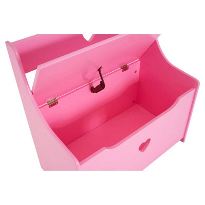 Premier Kids Kids Pink Heart Design Storage Box And Seat