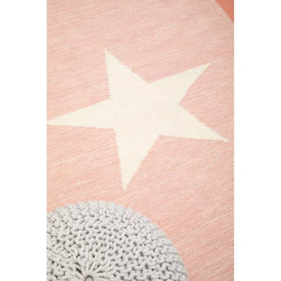 Premier Kids Pink and White Star Rug