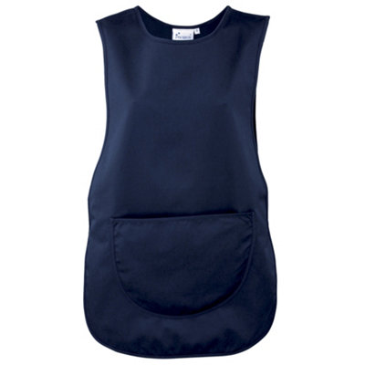 Personalised Royal Blue Tabard Apron: Embroidered Ladies