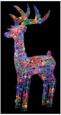 Premier - LED Multi Coloured Soft Acrylic Christmas Reindeer, 1.15m Price Comparisons | Compare The Build