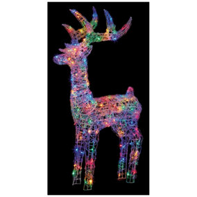 Premier - LED Multi Coloured Soft Acrylic Christmas Reindeer, 1.15m