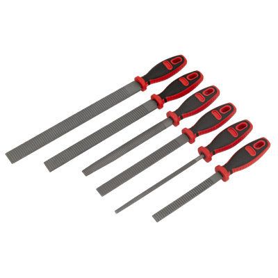 Premier Rasp File Set 6 Pieces Flat/Half Round/Round 200-300mm Ergonomic AKR06