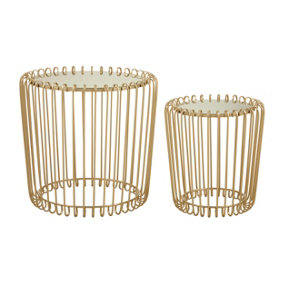 Premier Set Of Two Champagne Wireframe Side Tables