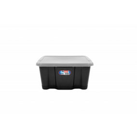 Premier Storage Box And Lid Black/Clear (24L)
