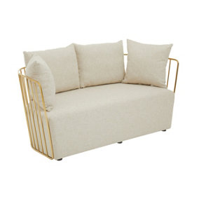 Premier Two Seat Natural Fabric Sofa