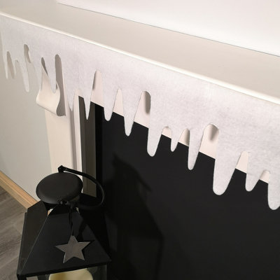 Premier White Felt 18cm x 240cm Decorative Glitter Christmas Icicle Fringe Wall Fireplace Decoration Price Comparisons | Compare The Build
