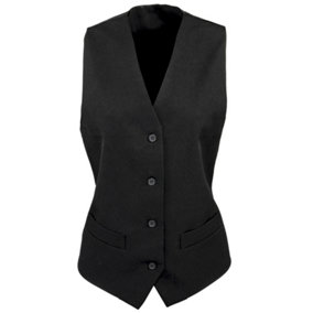 Premier Womens/Ladies Lined Polyester Waistcoat / Bar Wear / Catering (Pack of 2)