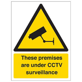 Premises Under CCTV Surveillance Sign - Rigid Plastic - 150x200mm (x3)