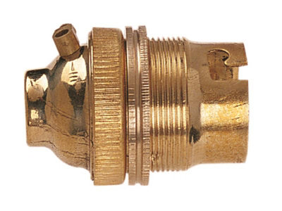 Premium 1/2 Inch BC Brass Unswitched Lamp Holder with Earth Connection for Safe Lighting Solutions