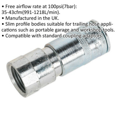 Premium 1/2 Inch BSPT Female Thread Coupling Body Adaptor for Airline Tools