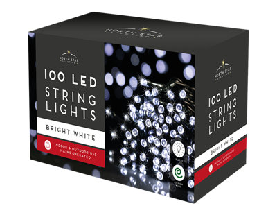 Premium 100 Led Mains Christmas Lights - Bright White