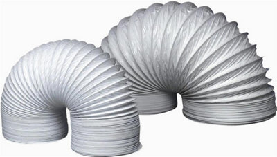 Premium 100mm 4-Inch Flexible Ducting - 3 Metre Long White Hose