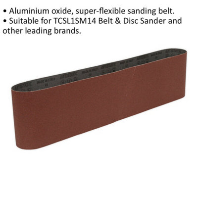 PREMIUM 100mm x 915mm Sanding Belt - 80 Grit Aluminium Oxide Cloth Backed Loop