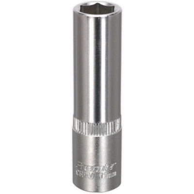 Premium 11mm Forged Steel Deep Drive Socket - 3/8" Square Drive for Enhanced Performance
