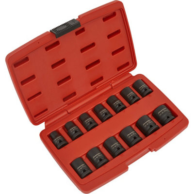 Premium 13 Piece 1/2 Inch Impact Socket Set - Durable and Corrosion Resistant