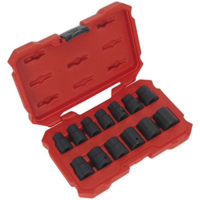Premium 13 Piece Lock-On Impact Socket Set with Phosphate Finish