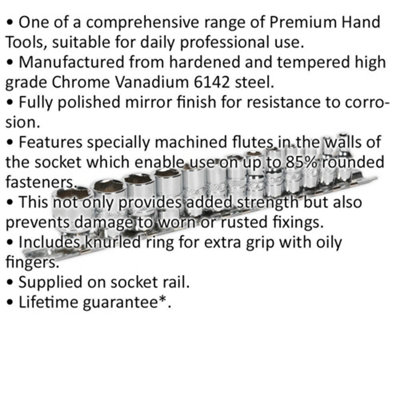 Premium 13-Piece Metric Socket Set with 1/4" Drive and LOCK-ON Technology