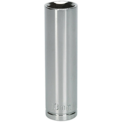 Premium 13mm Chrome Plated Deep Drive Socket - Heavy Duty 3/8" Square Drive