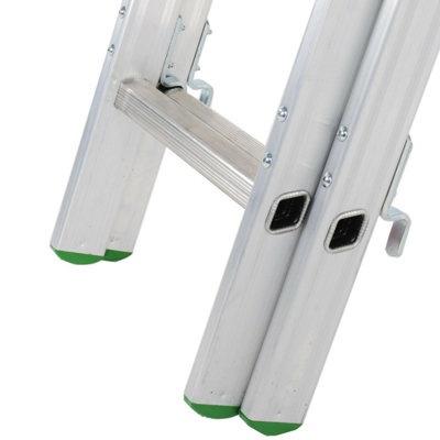 Premium 18 Rung Combination Ladder - 3 Section Extension and A-Frame for Versatile Use