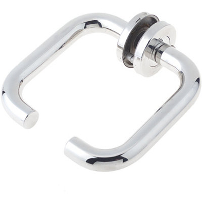 Premium 19mm Polished Stainless Steel Door Handle on Rose Grade 304 - Interior Handle