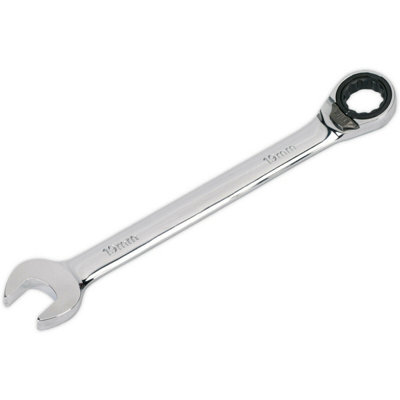 Premium 19mm Reversible Ratchet Spanner - Chrome Vanadium Steel Wrench for Professionals