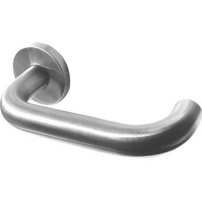 Premium 19mm Satin Stainless Steel Door Handle with Sprung Rose - Interior Handle